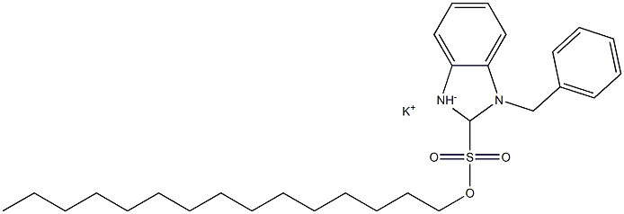 1-Benzyl-2,3-dihydro-2-pentadecyl-1H-benzimidazole-2-sulfonic acid potassium salt,,结构式