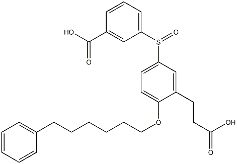 5-(3-Hydroxycarbonylphenylsulfinyl)-2-(6-phenylhexyloxy)benzenepropanoic acid Structure