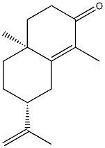 7-イソプロペニル-1,4a-ジメチル-4,4a,5,6,7,8-ヘキサヒドロナフタレン-2(3H)-オン 化学構造式