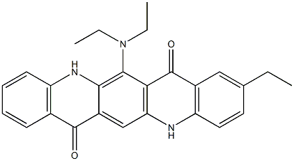 6-(Diethylamino)-9-ethyl-5,12-dihydroquino[2,3-b]acridine-7,14-dione,,结构式