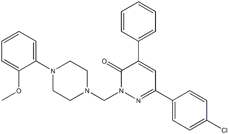 4-Phenyl-6-(4-chlorophenyl)-2-[[4-(2-methoxyphenyl)piperazino]methyl]pyridazin-3(2H)-one Structure