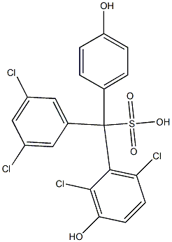 (3,5-Dichlorophenyl)(2,6-dichloro-3-hydroxyphenyl)(4-hydroxyphenyl)methanesulfonic acid,,结构式