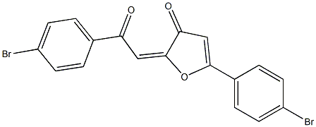 2-(4-ブロモベンゾイルメチレン)-5-(4-ブロモフェニル)フラン-3(2H)-オン 化学構造式