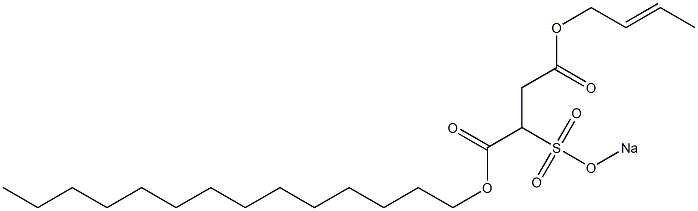 2-(Sodiosulfo)succinic acid 1-tetradecyl 4-(2-butenyl) ester 结构式