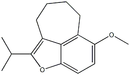 2-イソプロピル-7-メトキシ-3,4,5,6-テトラヒドロシクロヘプタ[cd]ベンゾフラン 化学構造式