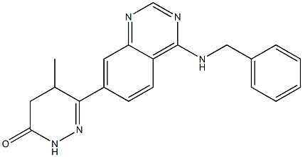 4,5-Dihydro-5-methyl-6-(4-benzylaminoquinazolin-7-yl)pyridazin-3(2H)-one,,结构式