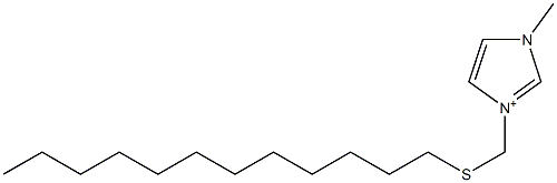 1-メチル-3-[(ドデシルチオ)メチル]-1H-イミダゾール-3-イウム 化学構造式