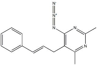 5-Cinnamenyl-2,4-dimethyl-6-azidopyrimidine 结构式