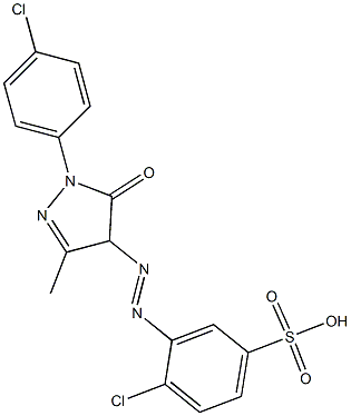 4-Chloro-3-[[[1-(4-chlorophenyl)-4,5-dihydro-3-methyl-5-oxo-1H-pyrazol]-4-yl]azo]benzenesulfonic acid Structure