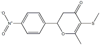 2-(p-Nitrophenyl)-6-methyl-5-methylthio-2,3-dihydro-4H-pyran-4-one 结构式