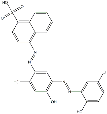 4-[[5-[(5-Chloro-2-hydroxyphenyl)azo]-2,4-dihydroxyphenyl]azo]-1-naphthalenesulfonic acid Structure