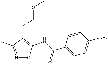 N-[4-(2-メトキシエチル)-3-メチル-5-イソオキサゾリル]-4-アミノベンズアミド 化学構造式