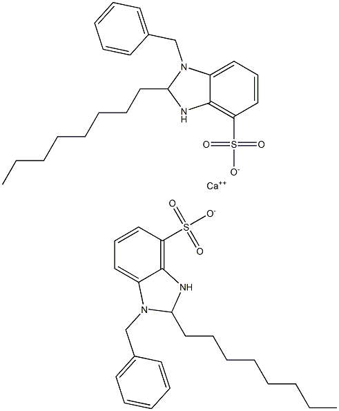 Bis(1-benzyl-2,3-dihydro-2-octyl-1H-benzimidazole-4-sulfonic acid)calcium salt,,结构式
