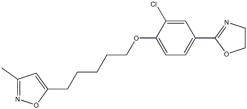 3-Methyl-5-[5-[2-chloro-4-[(4,5-dihydrooxazol)-2-yl]phenoxy]pentyl]isoxazole,,结构式
