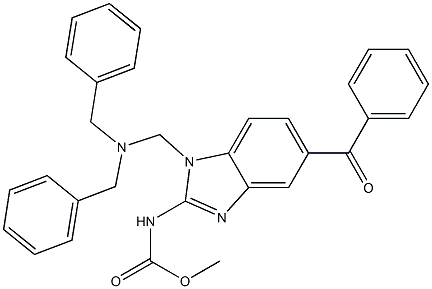 N-[5-Benzoyl-1-dibenzylaminomethyl-1H-benzimidazol-2-yl]carbamic acid methyl ester Struktur
