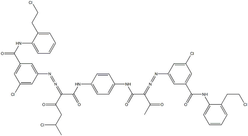 3,3'-[2-(1-Chloroethyl)-1,4-phenylenebis[iminocarbonyl(acetylmethylene)azo]]bis[N-[2-(2-chloroethyl)phenyl]-5-chlorobenzamide] Structure