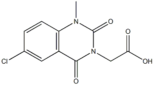 1-メチル-1,2,3,4-テトラヒドロ-6-クロロ-2,4-ジオキソキナゾリン-3-酢酸 化学構造式