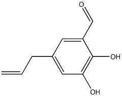2,3-ジヒドロキシ-5-(2-プロペニル)ベンズアルデヒド 化学構造式