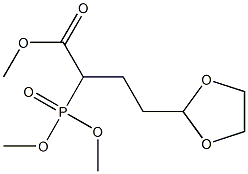 2-[Dimethoxyphosphinyl]-4-(1,3-dioxolan-2-yl)butyric acid methyl ester,,结构式