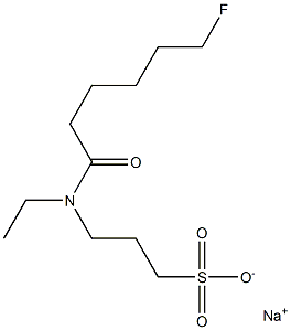 3-[N-エチル-N-(6-フルオロヘキサノイル)アミノ]-1-プロパンスルホン酸ナトリウム 化学構造式
