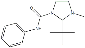 1-Methyl-2-(tert-butyl)-3-(phenylcarbamoyl)imidazolidine Struktur