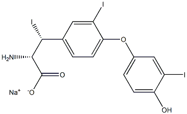 (2S,3R)-2-Amino-3-[4-(4-hydroxy-3-iodophenoxy)-3-iodophenyl]-3-iodopropanoic acid sodium salt Struktur