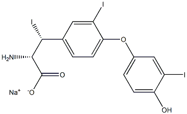 (2S,3R)-2-Amino-3-[4-(4-hydroxy-3-iodophenoxy)-3-iodophenyl]-3-iodopropanoic acid sodium salt 结构式