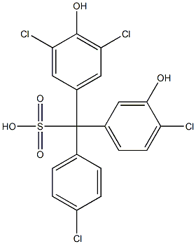 (4-Chlorophenyl)(4-chloro-3-hydroxyphenyl)(3,5-dichloro-4-hydroxyphenyl)methanesulfonic acid Structure