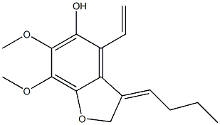 2,3-Dihydro-3-[(Z)-butylidene]-4-ethenyl-6,7-dimethoxybenzofuran-5-ol 结构式