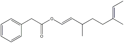 Phenylacetic acid 3,6-dimethyl-1,6-octadienyl ester Struktur