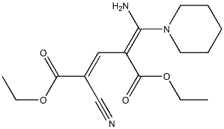 2-Cyano-4-[amino(piperidino)methylene]-2-pentenedioic acid diethyl ester