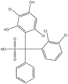 (2,3-Dichlorophenyl)(2,5-dichloro-4,6-dihydroxyphenyl)phenylmethanesulfonic acid,,结构式