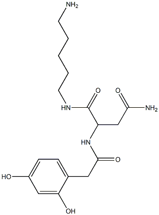 N-(5-Aminopentyl)-2-[[(2,4-dihydroxyphenyl)acetyl]amino]succinamide 结构式