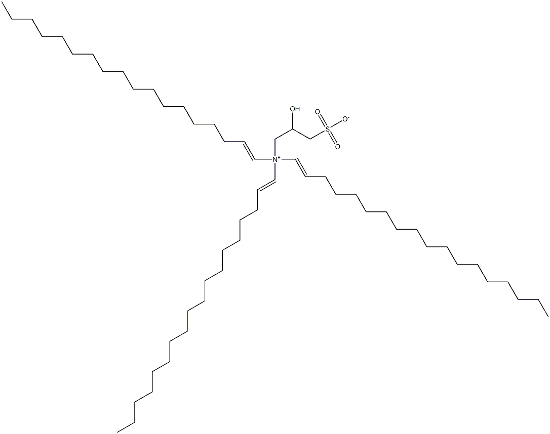 N,N-Di(1-octadecenyl)-N-(2-hydroxy-3-sulfonatopropyl)-1-octadecen-1-aminium 结构式