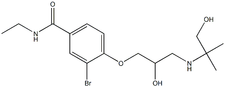 1-[4-[Ethylcarbamoyl]-2-bromophenoxy]-3-[(2-hydroxy-1,1-dimethylethyl)amino]-2-propanol 结构式