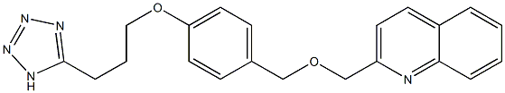 2-[4-[3-(1H-Tetrazol-5-yl)propoxy]benzyloxymethyl]quinoline,,结构式