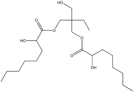 ビス(2-ヒドロキシオクタン酸)2-エチル-2-(ヒドロキシメチル)-1,3-プロパンジイル 化学構造式