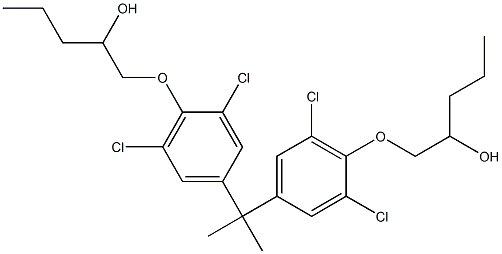 1,1'-[イソプロピリデンビス(2,6-ジクロロ-4,1-フェニレンオキシ)]ビス(2-ペンタノール) 化学構造式