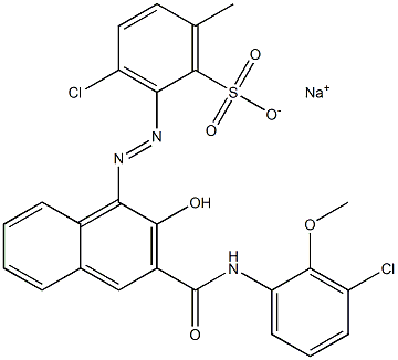 3-Chloro-6-methyl-2-[[3-[[(3-chloro-2-methoxyphenyl)amino]carbonyl]-2-hydroxy-1-naphtyl]azo]benzenesulfonic acid sodium salt