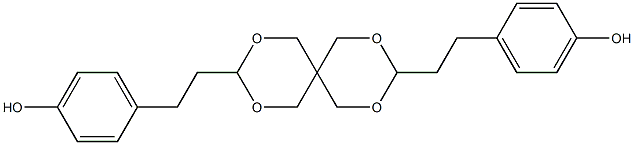 3,9-Bis[2-(4-hydroxyphenyl)ethyl]-2,4,8,10-tetraoxaspiro[5.5]undecane 结构式