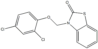 3-[(2,4-Dichlorophenoxy)methyl]benzothiazol-2(3H)-one,,结构式