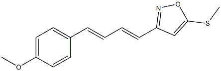 3-[(1E,3E)-4-[4-メトキシフェニル]-1,3-ブタジエニル]-5-(メチルチオ)イソオキサゾール 化学構造式