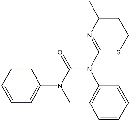 N,N'-ジフェニル-N-メチル-N'-[(4-メチル-5,6-ジヒドロ-4H-1,3-チアジン)-2-イル]尿素 化学構造式