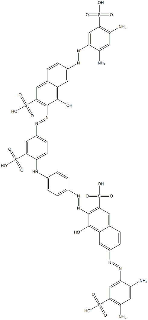 6-[(2,4-Diamino-5-sulfophenyl)azo]-3-[[4-[[4-[[7-[(2,4-diamino-5-sulfophenyl)azo]-1-hydroxy-3-sulfo-2-naphthalenyl]azo]phenyl]amino]-3-sulfophenyl]azo]-4-hydroxy-2-naphthalenesulfonic acid Structure