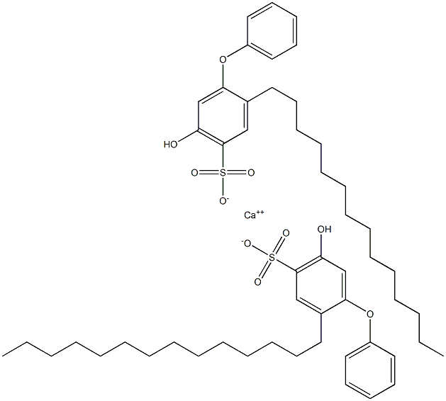 ビス(5-ヒドロキシ-2-テトラデシル[オキシビスベンゼン]-4-スルホン酸)カルシウム 化学構造式