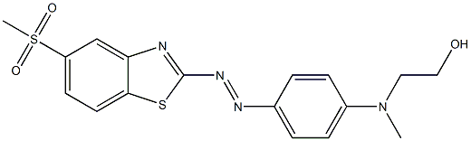 2-[p-[N-Methyl-N-(2-hydroxyethyl)amino]phenylazo]-5-methylsulfonylbenzothiazole Struktur