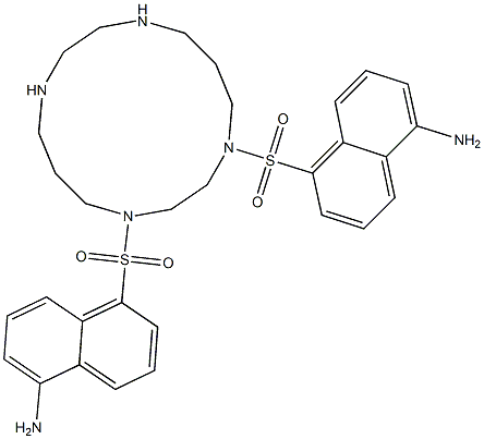 1,4-Di(5-aminonaphthalen-1-ylsulfonyl)-1,4,8,11-tetraazacyclotetradecane Structure