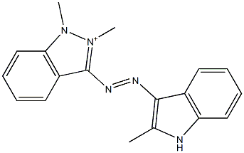 1,2-Dimethyl-3-[(2-methyl-1H-indol-3-yl)azo]-1H-indazol-2-ium Structure