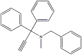 N-メチル-N-(1,1-ジフェニル-2-プロピニル)ベンジルアミン 化学構造式