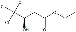 [R,(-)]-4,4,4-トリクロロ-3-ヒドロキシ酪酸エチル 化学構造式